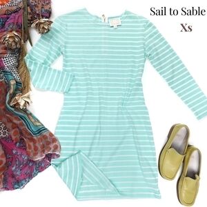 New Sail To Sable Teal White Dress Sz Xs